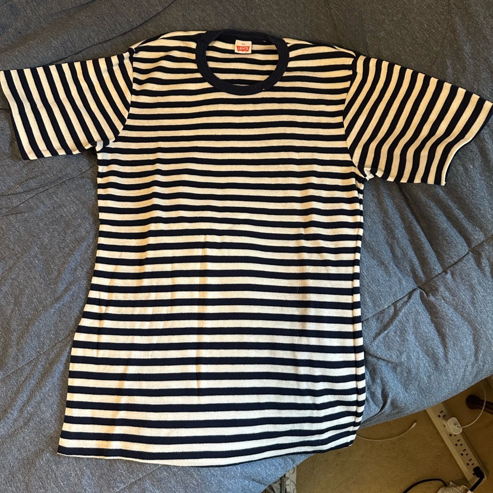 Striped Navy and White T-Shirt
